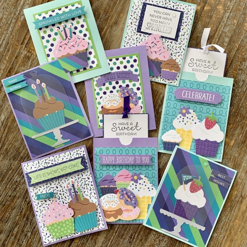 annie's cardmaker kit-of-the-month club february 2020 sweet birthday cards