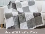 annies knit afghan block of the month club grey afghan