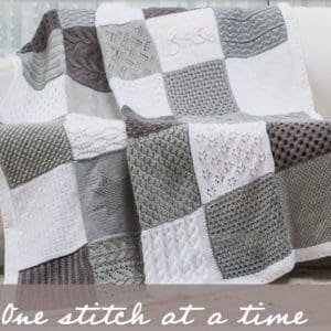 annies knit afghan block of the month club grey afghan