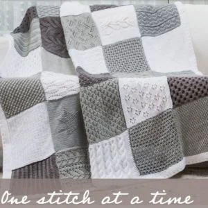 annies knit afghan block of the month club grey afghan