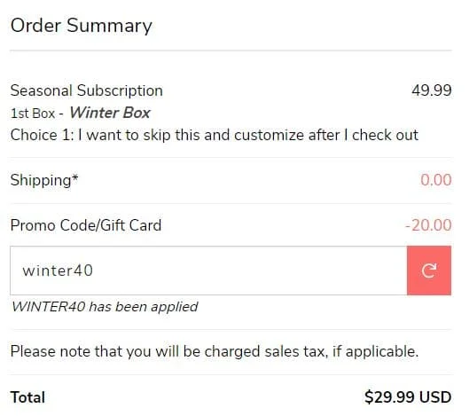 fabfitfun winter 2020 sale cart