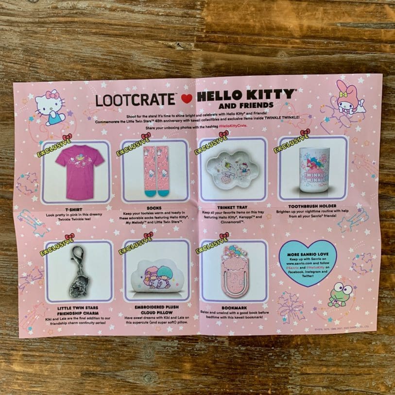loot crate hello kitty january 2020 review twinkle twinkle 5