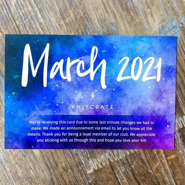 KnitCrate March 2021 Review   Coupon 011