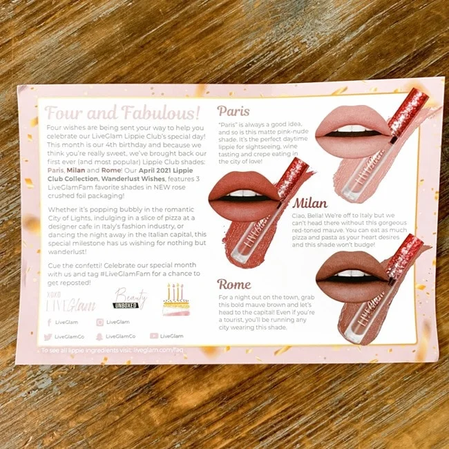LiveGlam Lippie Club April 2021 Review 011