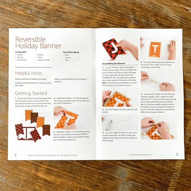 Annie's Creative Woman Kit-of-the -Month Club Reversible Holiday Banner Review 005