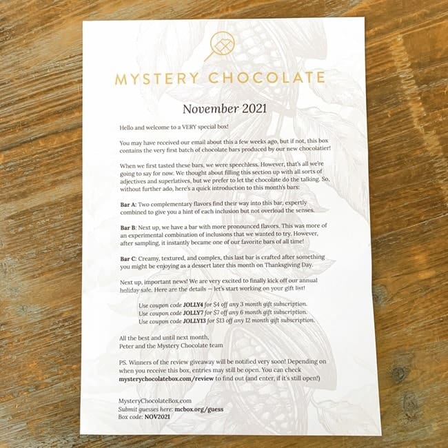 Mystery Chocolate Box November 2021 Review 011
