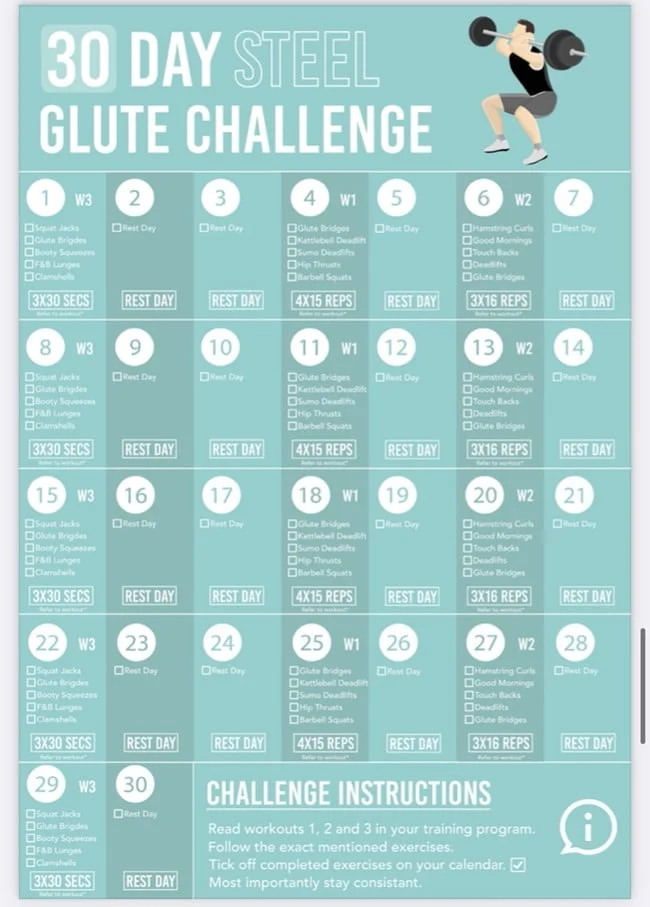 Glutes Workout Challenge Miss Muscle Box (1) Glutes Workout Challenge Miss Muscle Box (1)