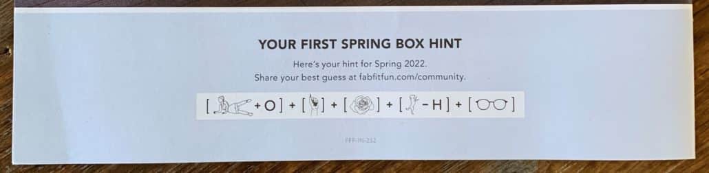 fabfitfun spring 2022 spoiler hint coupon