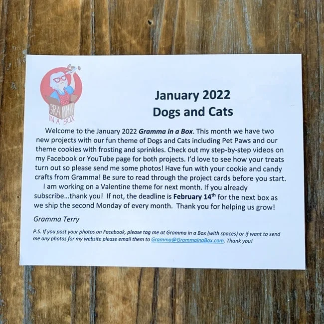 Gramma in a Box January 2022 Review - Dogs and Cats 017 Gramma in a Box January 2022 Review - Dogs and Cats 017