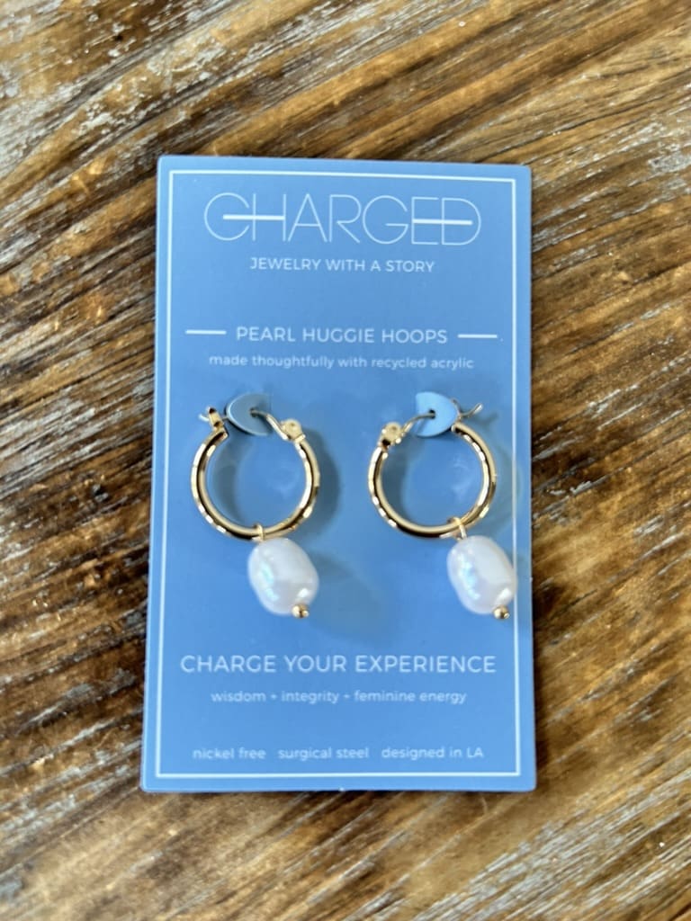 CHARGED Removable Pearl Huggie Earrings