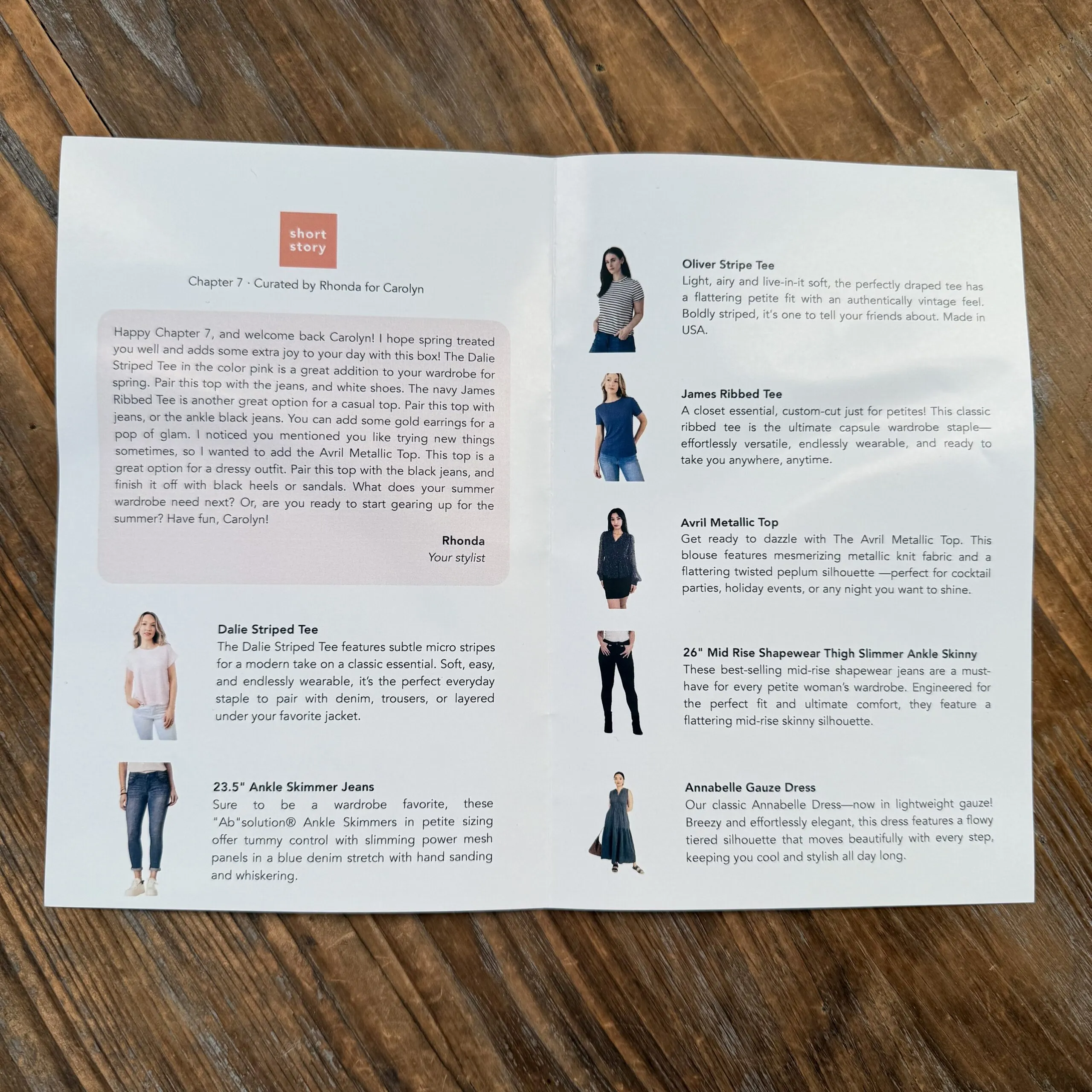 Short Story Box June 2026 item list with prices for petite clothing