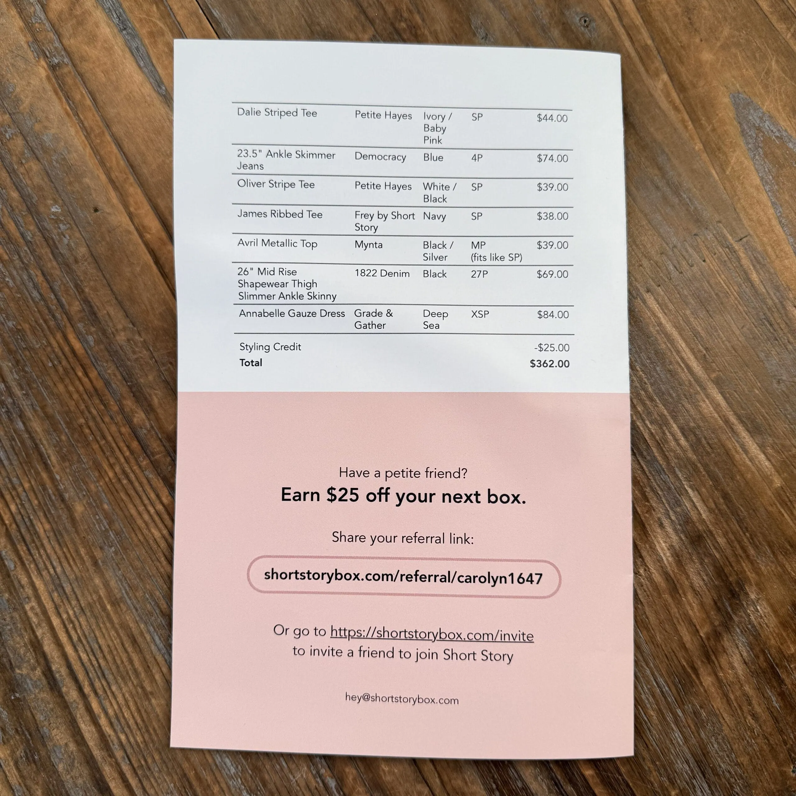 Short Story Box June 2026 outfit pairing suggestions card