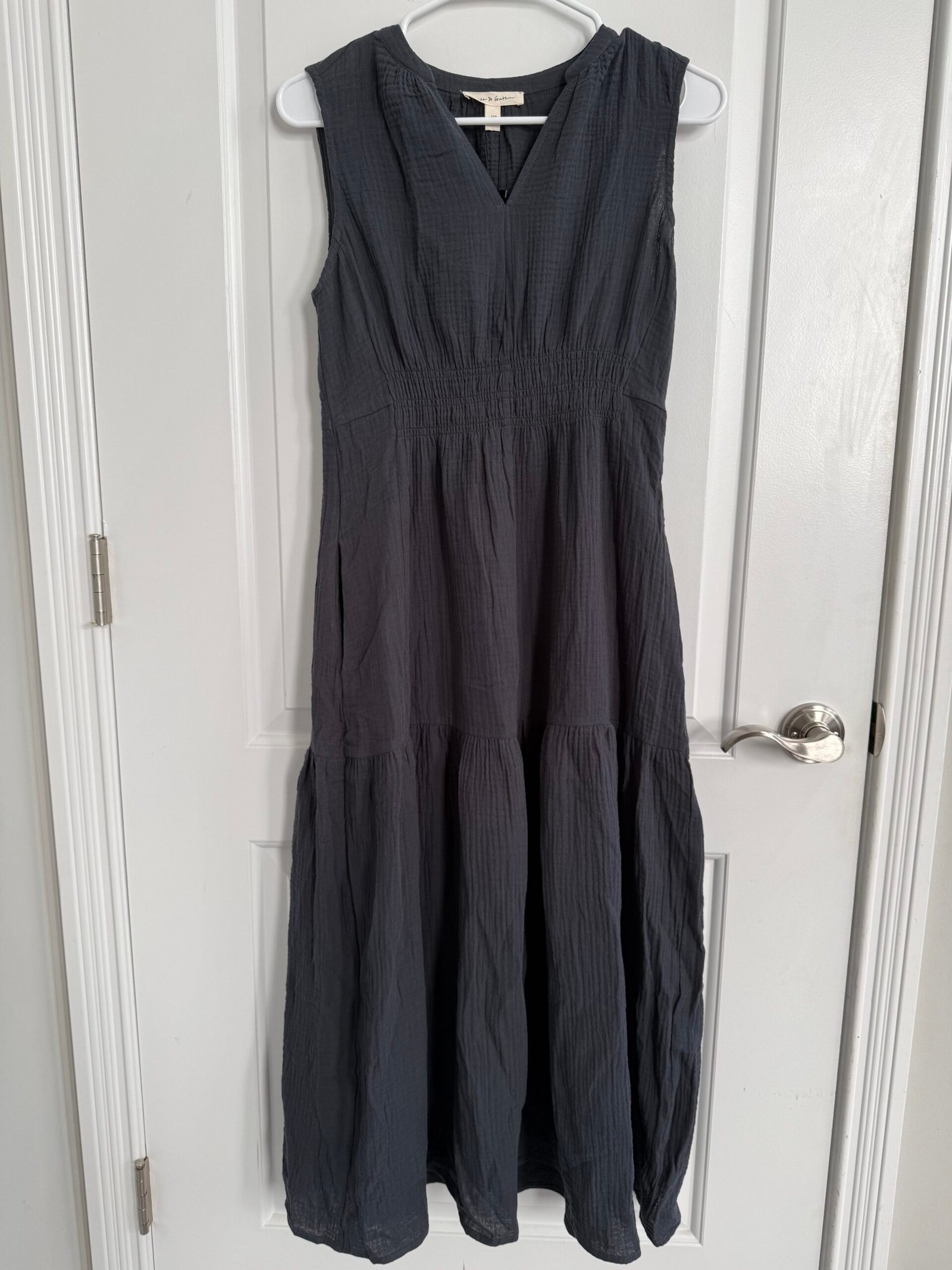 Grade and Gather Annabelle Gauze Dress in Deep Sea petite size XSP